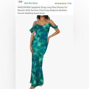 NWT Women’s size Large Spaghetti Strap Long Maxi Dress Green